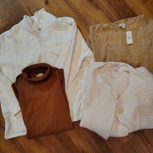 Cozy Women's Sweater Collection - White, Brown, Tan